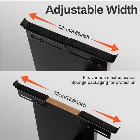 AODSK Universal Wooden Stand for Digital Pianos, Reinforced Edition, Adjustable Width Digital Piano Rack—Sturdy, Non-Slip, Scratch-Resistant Design, Compatible with Multiple Keyboards in Saudi Arabia
