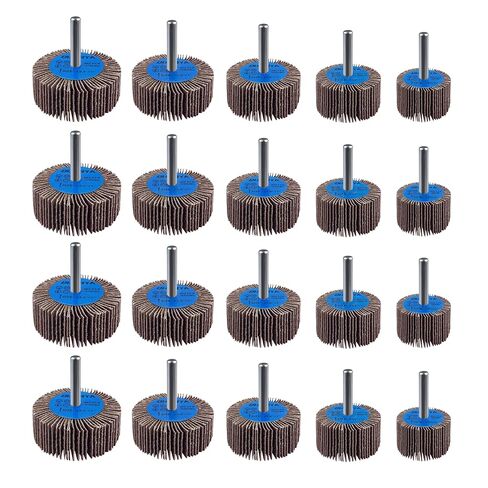 20 Pcs Flap Wheel 1/4 Shank Set, 60/80/120/240 Grit Flap Wheels for Drill & Die Grinder, Aluminum Oxide Flap Wheel Sander, Sanding Wheel for Metal Wood in Saudi Arabia