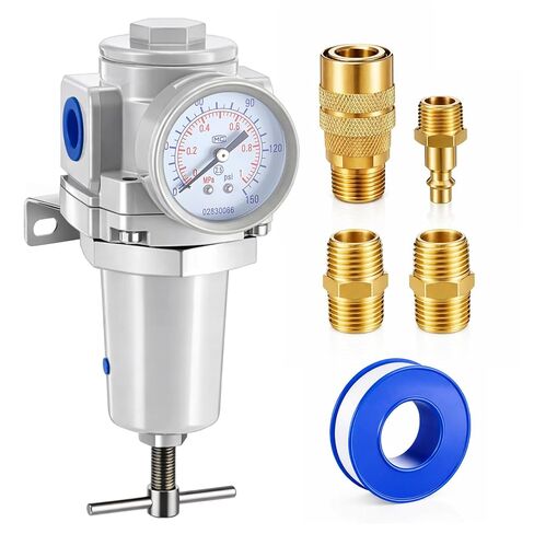 Tuanse 1/2 "NPT منظم الهواء المضغوط، منظم ضغط الهواء المضغوط، مقبض T، مقياس 0-150 رطل لكل بوصة مربعة ودعامة معدنية in Saudi Arabia