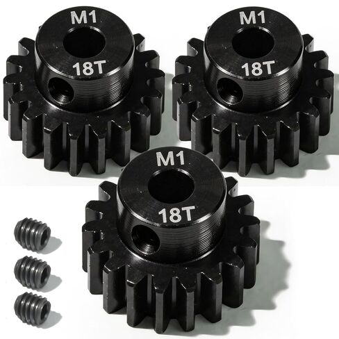 M1 Gear 15T 5mm Bore 3-Pack – High-Precision Hardened Steel Motor Pinion Gear for 1/8 1/10 RC Crawler, Monster Truck, Short Course Truck & Boat (Compatible with Traxxas Axial, FMS, HSP Redcat Losi) in Kuwait