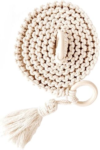 Mollensiuer 1Pc Adjustable Handwoven Yoga Mat Strap, Cotton, Beige, Fabric, Simple Style in Saudi Arabia