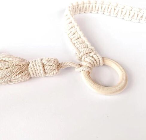 Mollensiuer 1Pc Adjustable Handwoven Yoga Mat Strap, Cotton, Beige, Fabric, Simple Style in Saudi Arabia