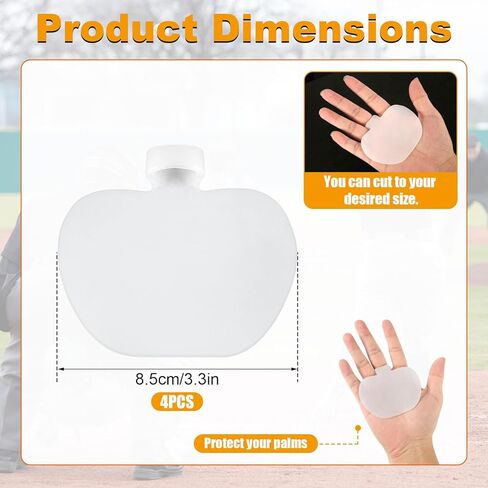 4pcs Baseball Palm Pads, SEBS Batter Training Gloves Cushion Protector Comfortable Glove Palm Padding for Baseball Players (White) in Saudi Arabia