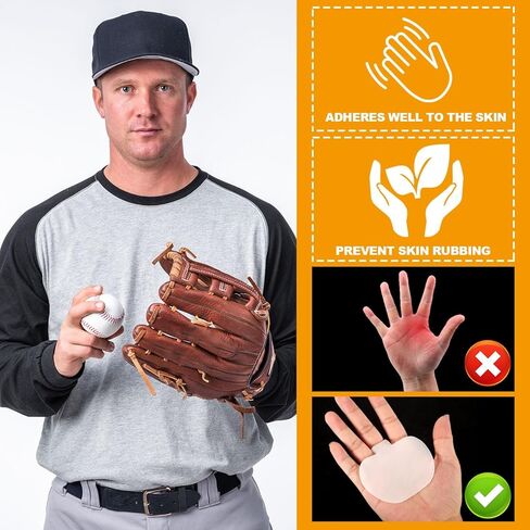 4pcs Baseball Palm Pads, SEBS Batter Training Gloves Cushion Protector Comfortable Glove Palm Padding for Baseball Players (White) in Saudi Arabia