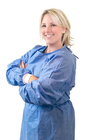 5 Pack - Disposable Isolation Gown with Knit Cuffs – One Size Fits Most | Protective Gown for Medical, Lab, Dental, and General Use in Saudi Arabia