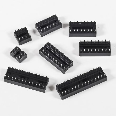 66PCS DIP IC Sockets Adaptor Solder Type Socket Kit 6 8 14 16 18 20 24 28 Pin DIP6 DIP8 DIP14 IC Connector 2.54mm Pitch in Saudi Arabia