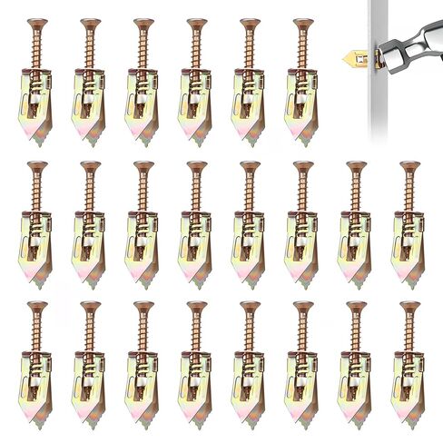 SOPAMI 100 قطعة من مثبتات الحفر الذاتي للجدران الجافة مع مجموعة براغي، 50 قطعة من المراسي الصخرية (0.47 × 1.18 بوصة) و50 قطعة من البراغي، مما يلغي الحاجة إلى الحفر أو ثقب الثقوب في الحائط in Kuwait