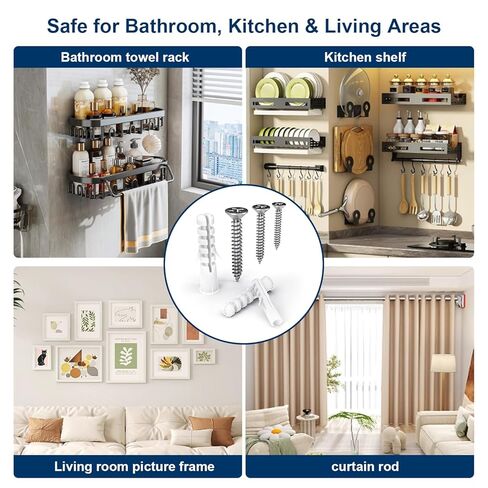 Drywall Anchors and Screws Kit – 264PCS Screws and Anchors for Wall, Drywall, Picture Hanging – Heavy Duty Plastic Wall Anchors and Screws Set for Drywall, Anchors for Screws, Wall Anchors for Drywall in Saudi Arabia