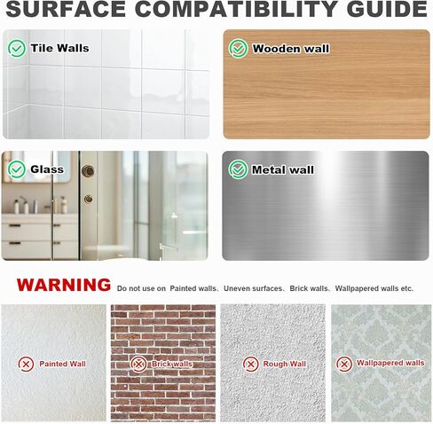 6 قطع من حامل الممسحة والمكنسة على الحائط، لا حاجة إلى ثقب ذاتي اللصق، مقابض ممسحة غير قابلة للانزلاق لجدران البلاط - المطبخ، الحمام، المرآب (أبيض) in Kuwait