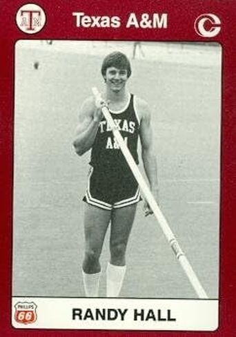 Autograph Warehouse Randy Hall Trading Card (Texas A&M) 1991 Collegiate Collection No.52 Pole Vault in Saudi Arabia