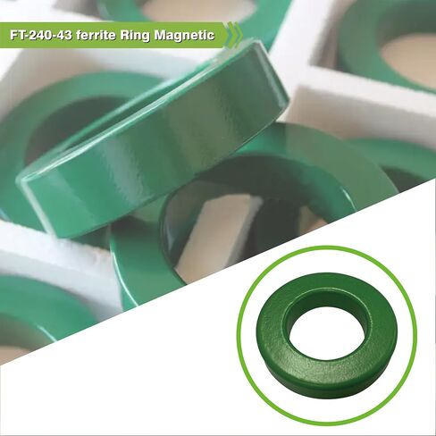 FT-240-43 Ferrite Ring Magnetic Core 43 Material - Diameter 2.4 Inches, Used for RFI Suppression, Broadband, and Power Transformers | Precision Manufacturing, Suitable for 5-500 MHz Applications in Saudi Arabia