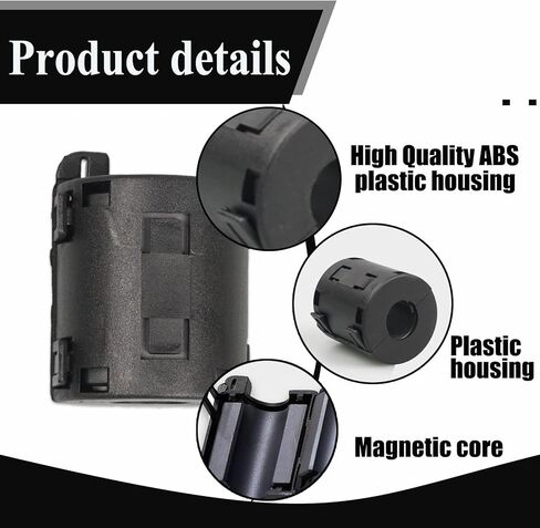 31500 Clip-on Ferrite Ring Core (6-piece Set), Suitable for Suppressing Radio Frequency and Electromagnetic Interference Noise in Power Cables, Data Cables, and Other Types of Cables. in Saudi Arabia