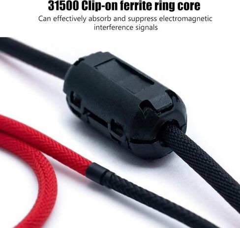31500 Clip-on Ferrite Ring Core (6-piece Set), Suitable for Suppressing Radio Frequency and Electromagnetic Interference Noise in Power Cables, Data Cables, and Other Types of Cables. in Saudi Arabia