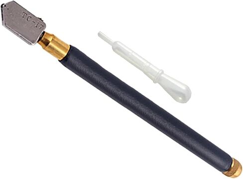 MIUYTRN TC-17 Oil Glass Cutter Metal Handle Diamond Straight Head Cutting Tool Black 17.5cm cuicui in Kuwait