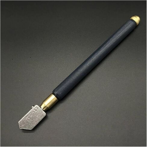 MIUYTRN TC-17 Oil Glass Cutter Metal Handle Diamond Straight Head Cutting Tool Black 17.5cm cuicui in Kuwait