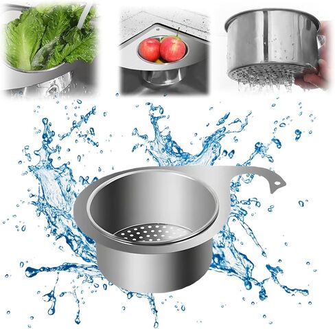 سلة فلتر حوض المطبخ العامة سلة فلتر حوض الفولاذ المقاوم للصدأ معلقة وسلة فلتر عمودية يمكن استخدامها لتصفية حوض المطبخ وتنظيف نفايات الطعام والخضروات والفواكه (A*1) in Kuwait