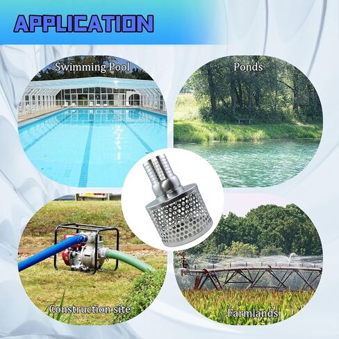 3 inch Round Hole Suction Strainer Filter for Pumps with Hose Connector,Carbon Plated Steel Basket Water Suction Filter, with NPT Female Thread, Reduces Solids Entering Pump,3 inch Set in Saudi Arabia