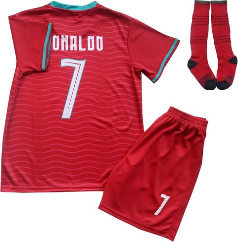 #7 Ronaldo Kids Football Soccer Jersey/Shorts/Socks Kit Youth Sizes in Kuwait