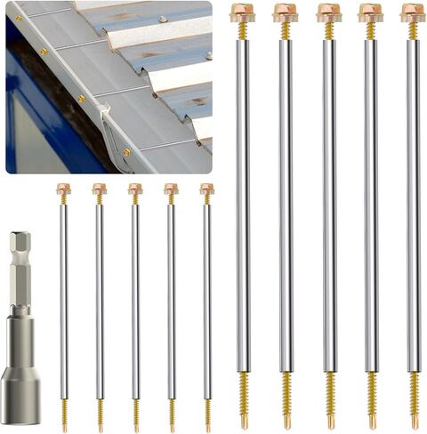 30PCS 8 Inch Gutter Screw & 304 Ferrule Kit and Magnetic Socket Included, Premium Repair Set for 6-Inch Metal Gutters in Saudi Arabia