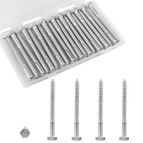 Yinpecly 30 Pcs 1/4" x 1" Hex Head Lag Screws, 304 Stainless Steel Lag Bolts Hexagon Head Wood Screws Heavy Duty Large Screws for TV Mounts, Deck, Boat Repair in Saudi Arabia