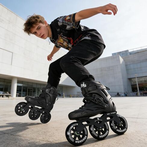 3-Wheel Inline Skates for Women Men, High Performance Roller Skates Blades with 110mm Wheels, Professional Fitness Inline Speed Skates for Female Male Unisex in Saudi Arabia