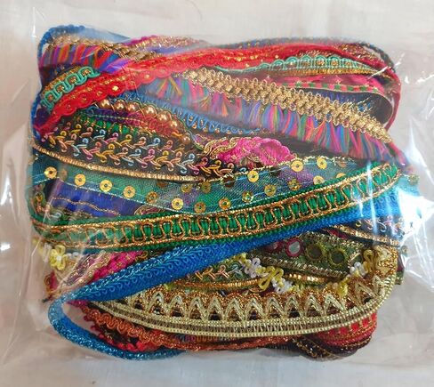 العتيقة ساري القطع الدانتيل الكثير للاشتراك الهدايا أقواس الشريط 25 pcs 25 ياردة (1 ياردة لكل) Zari Art Craft Scrapbook Borders DS356 in Kuwait