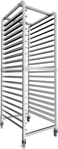 رف مخبوزات CURTA ذو 20 طبقة للخدمة الشاقة بعجلات 5 بوصات، معتمد من NSF، عالي التحمل، 26 بوصة عمق × 20 بوصة عرض × 69 بوصة ارتفاع، تخزين للصفائح النصف والكاملة in Kuwait