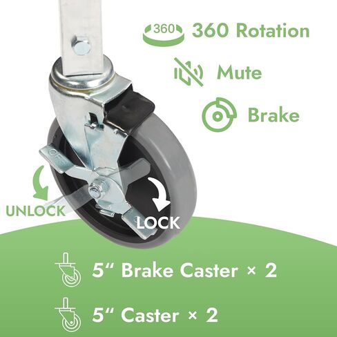 رف مخبوزات CURTA ذو 20 طبقة للخدمة الشاقة بعجلات 5 بوصات، معتمد من NSF، عالي التحمل، 26 بوصة عمق × 20 بوصة عرض × 69 بوصة ارتفاع، تخزين للصفائح النصف والكاملة in Kuwait