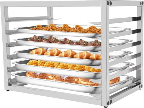 Bakery Bun Pan Speed Rack - 5-Sheet Bun Pan Rack Countertop Food Trays Rack for Commercial Baking and Bakers (5 Tiers), Stainless Steel, Trays Not Included in Kuwait