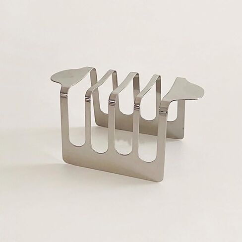 for Stainless Steel Bread Slice Holder Rack for Toast, Burgers, and Air Fryer Use, Countertop Bread Storage Tray, Silver, 12.4 x 6 x 6 cm in Saudi Arabia