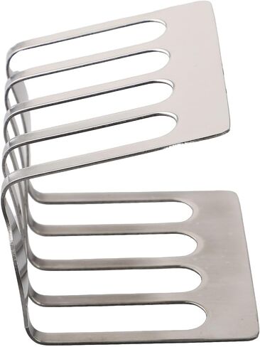 for Stainless Steel Bread Slice Holder Rack for Toast, Burgers, and Air Fryer Use, Countertop Bread Storage Tray, Silver, 12.4 x 6 x 6 cm in Saudi Arabia