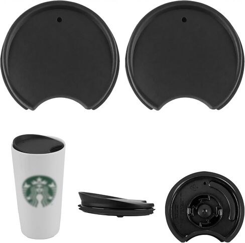 2PCS Black replacement lid compatible with Starbucks 10oz 12oz 16oz cups in Saudi Arabia