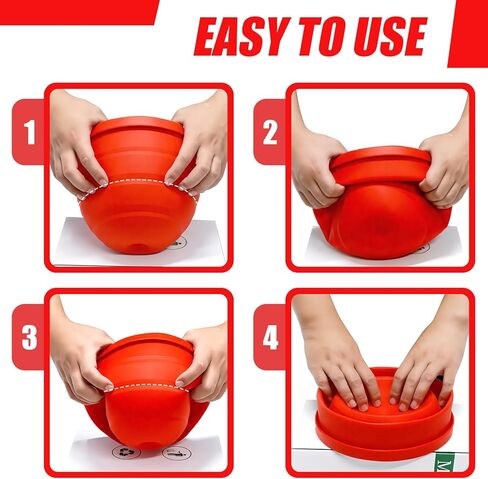 بطانات سيليكون برأس مائل 4.5 لتر لخلاط حامل مساعد المطبخ، وبطانات وعاء سيليكون مع أغطية، وإكسسوارات مساعدات المطبخ وملحقات الخبز والطهي (قطعة واحدة باللون الأحمر) in Kuwait