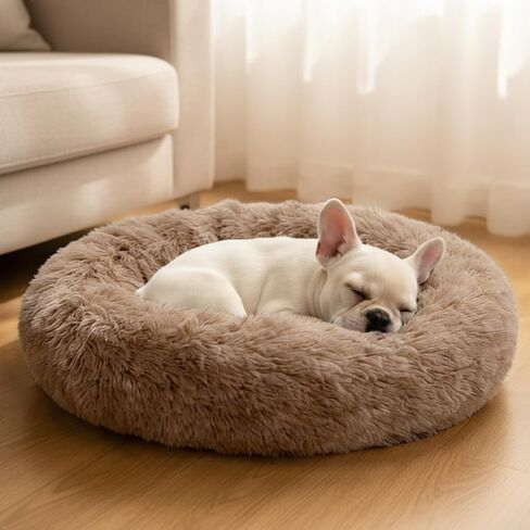 Comfort Donut Dog Bed - Ultra-Soft Pet Bed with Neck Support, 3 Sizes (Machine Washable) for Small/Medium/Large Dogs & Cats (Gray, 32''Lx32''Wx8''Th) in Saudi Arabia