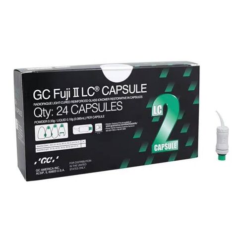 GC 425020 Fuji II LC Light Cure Resin Reinforced Glass Ionomer Capsules Dark Assorted B 24/Bx in Saudi Arabia