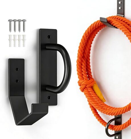 طقم مرساة حائط من حبل المعركة الفولاذي شديد التحمل مع خطاف تخزين، حبل للياقة البدنية يثبت على الحائط من 30 إلى 50 قدمًا من 1 بوصة إلى 2.5 بوصة من حبال المعركة in Kuwait