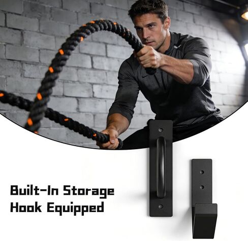 طقم مرساة حائط من حبل المعركة الفولاذي شديد التحمل مع خطاف تخزين، حبل للياقة البدنية يثبت على الحائط من 30 إلى 50 قدمًا من 1 بوصة إلى 2.5 بوصة من حبال المعركة in Kuwait