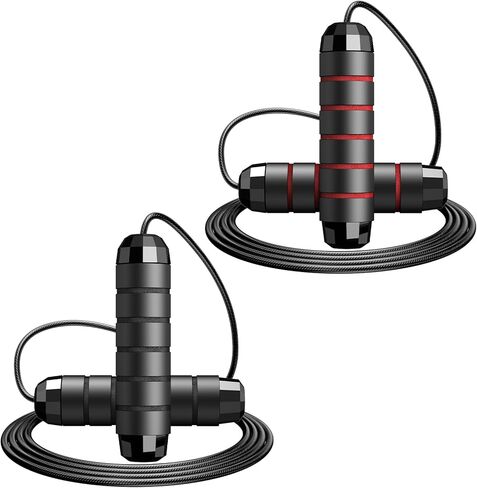 Jump Rope,Tangle-Free Rapid Speed Jump Rope with Ball Bearings for Men,Women and Kids,Adjustable Steel Skipping Rope with Ergonomic Foam Handles,A Ideal Equipment and Accessories for Workout,Fitness,Exercise,Home Gym,Slim Body in Saudi Arabia