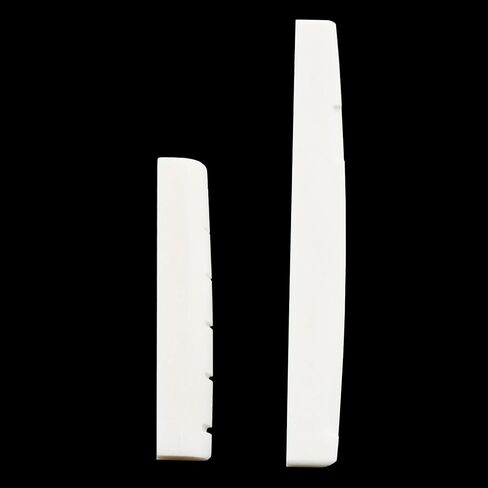 Hordion 4Pcs Bone Guitar Nut and Saddle Kit - 48mm Guitar Nut - 76mm Bone Saddle - Real Bone Acoustic Guitar Parts, Acoustic Guitar Nut, Acoustic Guitar Bridge Saddle for Acoustic Guitar Replacement in Kuwait