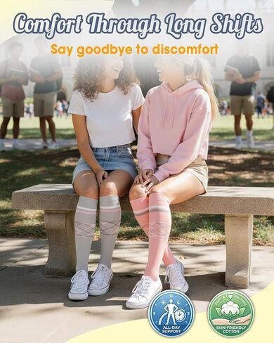 CTHH Cotton Compression Socks for Women Men 20-30mmHg Knee High Support Socks Circulation for Running, Travel, Nurses, Pregnancy (2 Pairs) in Saudi Arabia