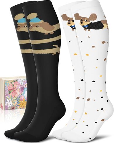 CTHH Cotton Compression Socks for Women Men 20-30mmHg Knee High Support Socks Circulation for Running, Travel, Nurses, Pregnancy (2 Pairs) in Saudi Arabia