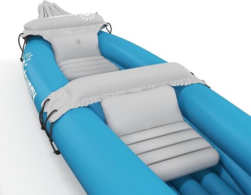 Outsunny K2 Kayak، قارب كاياك قابل للنفخ لشخصين، يتضمن مجاذيف ومجاديف من الألومنيوم ومجموعة إصلاح وقارب نفخ ترادفي محمول، أزرق in Kuwait