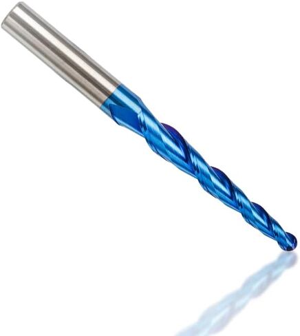 4pcs 2-Flute Tapered Ball Nose Spiral End Mill R0.25-1.0 Carbide Milling Cutter CNC Router Bit Wood Cutters Tools 2D and 3D Engraving Carving Woodworking Bits in Kuwait