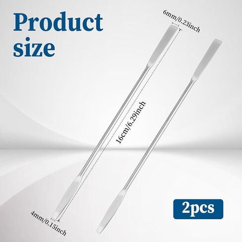 قطعتان من ملعقة المختبر المصنوعة من الفولاذ المقاوم للصدأ، ملعقة صغيرة ذات طرفين مقاس 6.3 بوصة، ملعقة صغيرة معدنية صغيرة مع سهم مدبب وأطراف مسطحة in Kuwait