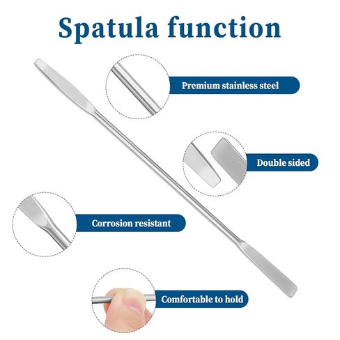 قطعتان من ملعقة المختبر المصنوعة من الفولاذ المقاوم للصدأ، ملعقة صغيرة ذات طرفين مقاس 6.3 بوصة، ملعقة صغيرة معدنية صغيرة مع سهم مدبب وأطراف مسطحة in Kuwait