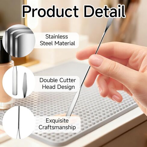 12 Pcs Stainless Steel Lab Spatula Set, Double-Ended Micro Spatulas with Square and Round Ends, Durable Mixing Tool Kit for Laboratory, Resin, Clay, and Cosmetic Use in Kuwait