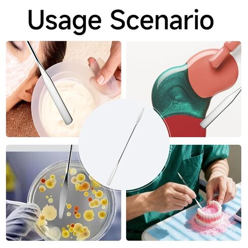 12 Pcs Stainless Steel Lab Spatula Set, Double-Ended Micro Spatulas with Square and Round Ends, Durable Mixing Tool Kit for Laboratory, Resin, Clay, and Cosmetic Use in Kuwait