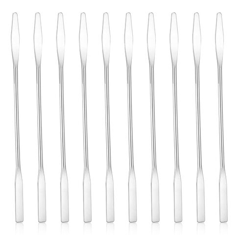 10 PCS Micro Spatulas Bulk, Small Lab Spatula Stainless Steel Double Mini Spatula for Cosmetics, Small Metal Spatulas for Precision Mixing Cosmetics Kitchen Laboratories in Saudi Arabia