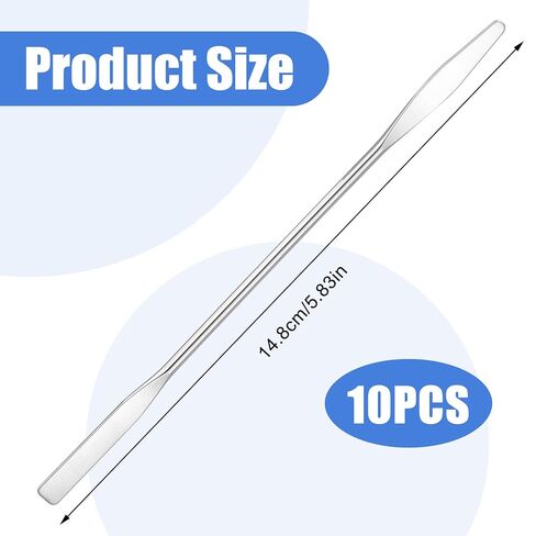 10 PCS Micro Spatulas Bulk, Small Lab Spatula Stainless Steel Double Mini Spatula for Cosmetics, Small Metal Spatulas for Precision Mixing Cosmetics Kitchen Laboratories in Saudi Arabia