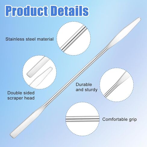 10 PCS Micro Spatulas Bulk, Small Lab Spatula Stainless Steel Double Mini Spatula for Cosmetics, Small Metal Spatulas for Precision Mixing Cosmetics Kitchen Laboratories in Saudi Arabia